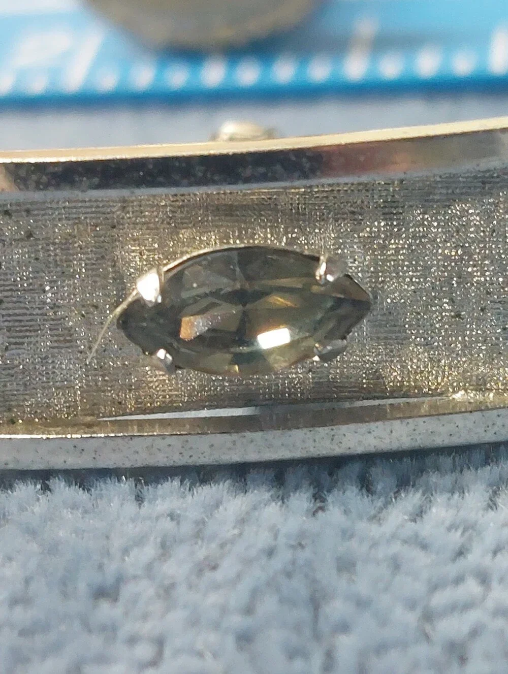 Vintage Estate Silvertone Cufflinks Lot of 2 Pairs Textured Gemstone Oval Etched